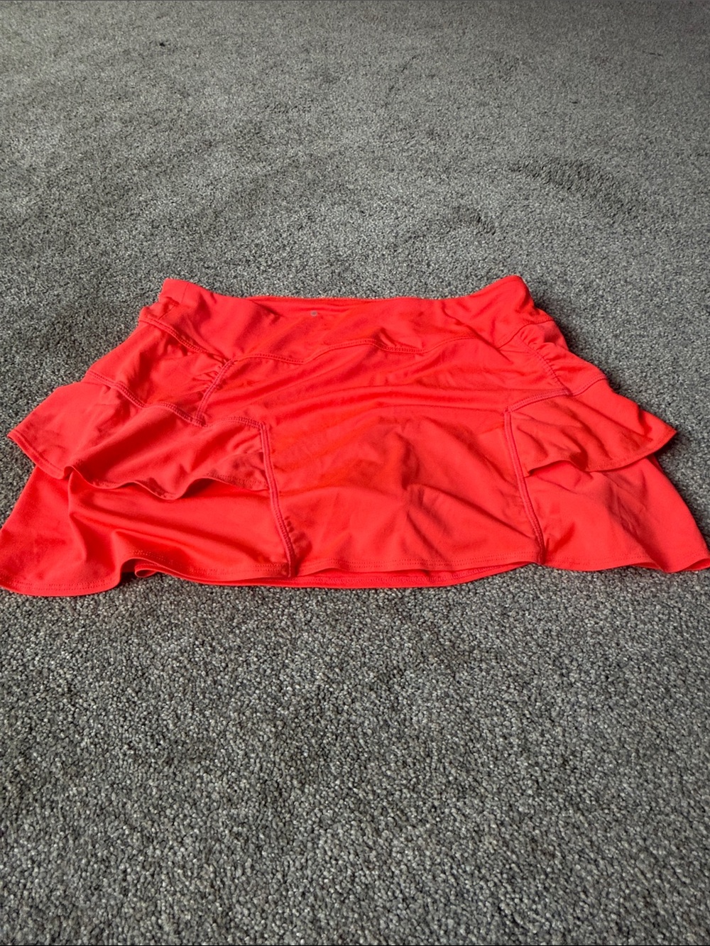 Athleta Bright Coral Ruffle Skater Skort